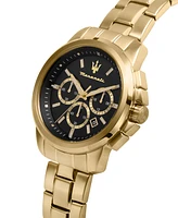 Maserati Men's Date Gold Metal Band Watch, 44mm