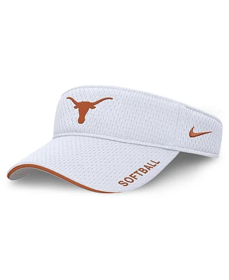 Nike Men's and Women's White Texas Longhorns 2025 Dugout Softball Ace Performance Adjustable Visor Hat