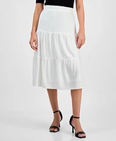 Anne Klein Women's Pull-On Tiered Midi Skirt