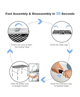 Folding Grill Table for Camping Lightweight Aluminum Metal Grill Stand Table