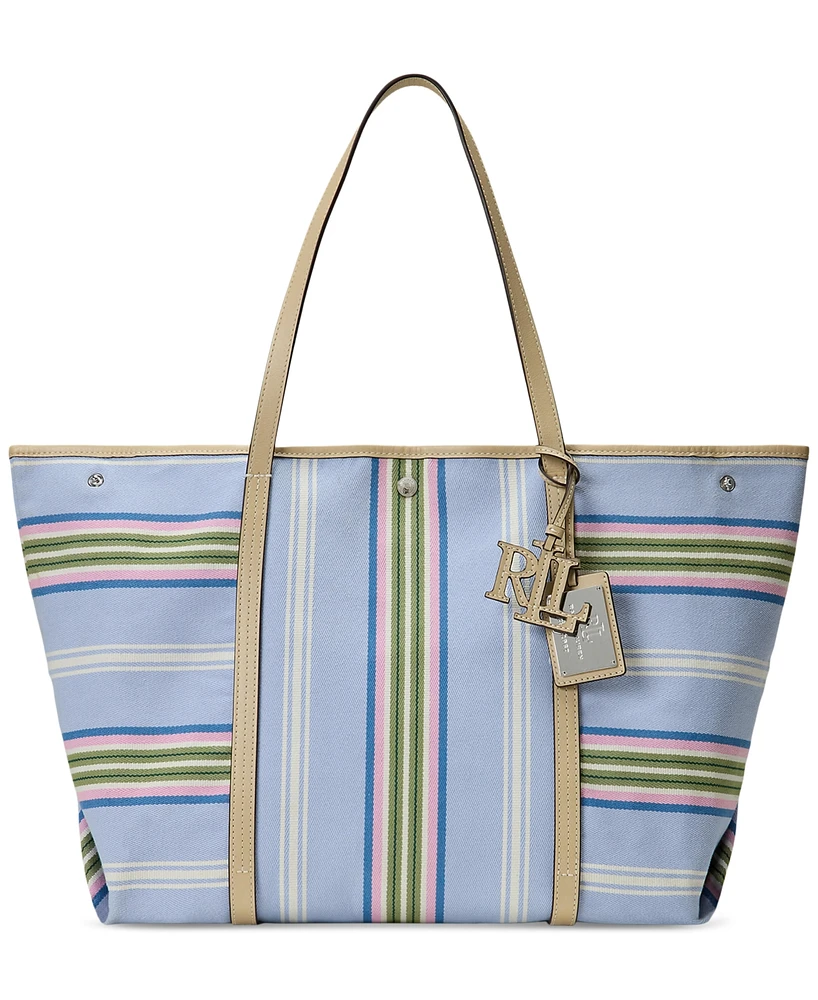 Lauren Ralph Lauren Striped Twill Extra-Large Emerie Tote