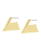 Steve Madden Trapeze Beaded Hoop Earrings
