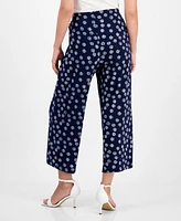 Anne Klein Women's Printed Pull-On Cropped Pants