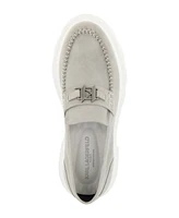 Karl Lagerfeld Paris Men's White Label Suede Kl Bit Moccasin Loafers