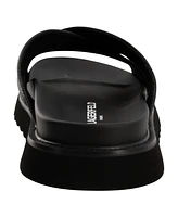 Karl Lagerfeld Paris Men's Tumbled Leather Criss Cross Sandal
