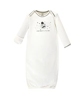 Touched by Nature Baby Boys Organic Cotton Long-Sleeve Gowns 3pk, Mr. Moon, 0-6 Months