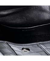 Pre-Owned Balenciaga Mini Hourglass Chain Top Handle Bag Embossed Leather