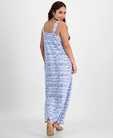 Jamie & Layla Petite Printed Twist-Front Sleeveless Maxi Dress