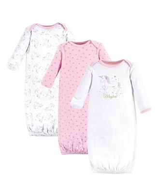 Hudson Baby Baby Girls Hudson Cotton Gowns, Magical Unicorn, Preemie/Newborn