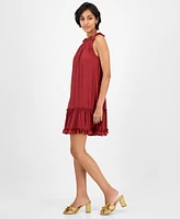 Robbie Bee Women's Tiered-Ruffle-Trim A-Line Sleeveless Dress