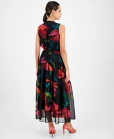 Robbie Bee Women's V-Neck Sleeveless Tiered Dress