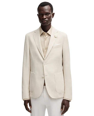 Boss by Hugo Men's Micro-Patterned Fabric Slim-Fit Blazer
