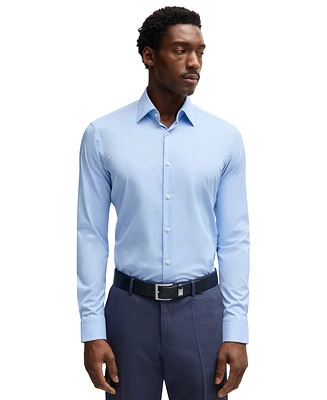 Boss by Hugo Men's Structured Stretch Regular-Fit Dress Shirt