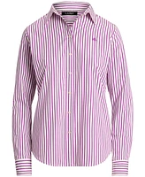 Lauren Ralph Women's Classic-Fit Striped Broadcloth Shirt