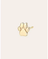 14k Gold Tiny Paw Stud Earring (single)