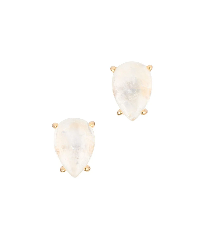 Adornia Fine Moonstone Pear Cut Studs 14k gold vermeil