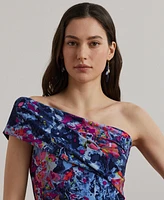 Lauren Ralph Women's Print Stretch Jersey One-Shoulder Top