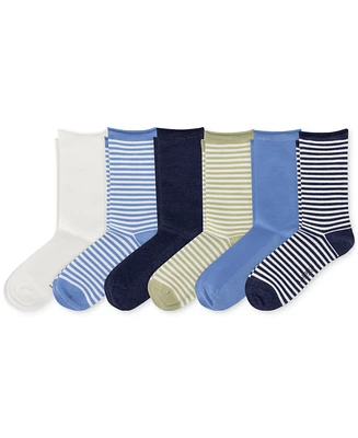 Lauren Ralph Lauren Women's 6-Pk. Striped Roll-Top Socks L3227PK2
