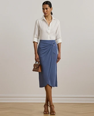 Lauren Ralph Lauren Women's Ring-Trim Stretch Jersey Pencil Skirt
