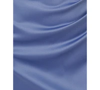 Adrianna Papell Women's Square-Neck Satin Slit-Front Gown