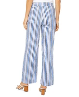 Liverpool Los Angeles Petite Striped Drawstring-Waist Pants