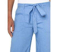 Liverpool Los Angeles Petite Wide-Leg Cropped Tie-Waist Pants