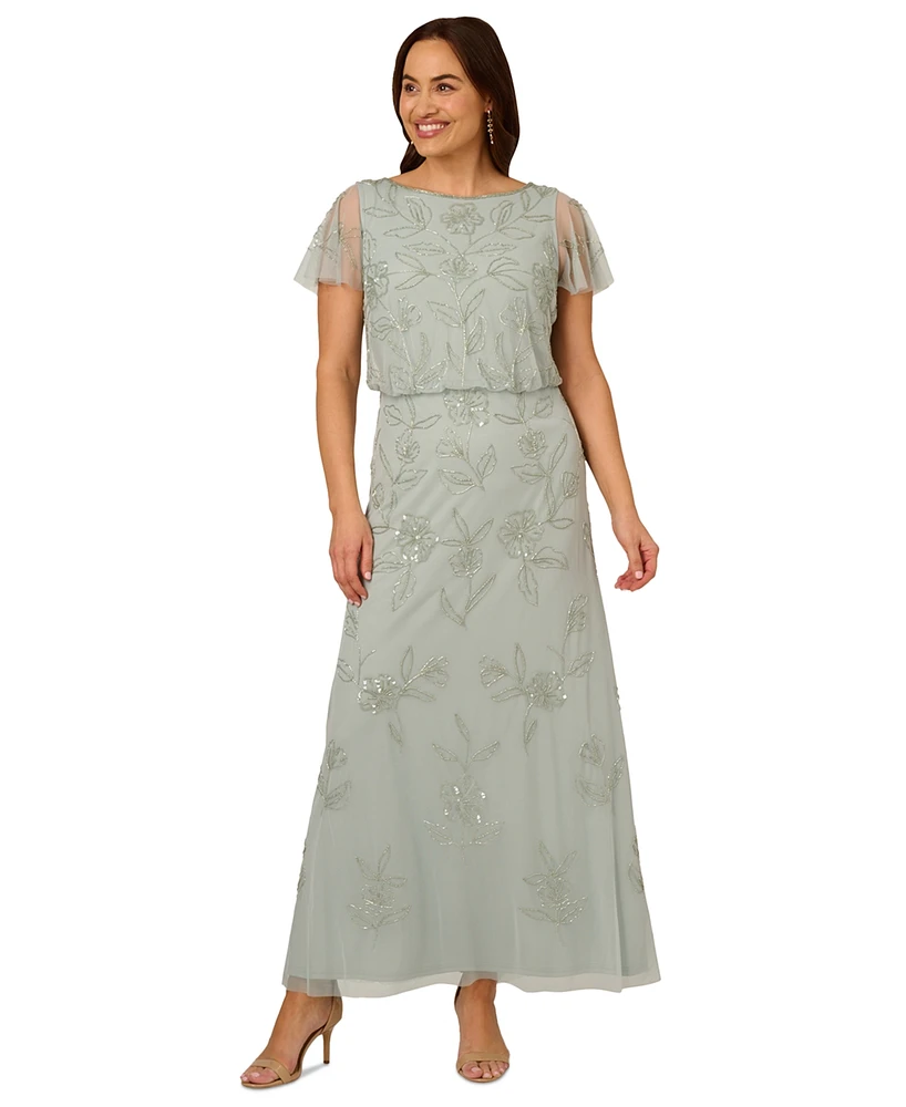 Adrianna Papell Plus Beaded Blouson Dress