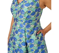 Adrianna Papell Plus Tulip Jacquard Sleeveless Dress