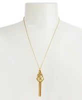 Steve Madden Chain Mesh Egg Pendant Necklace