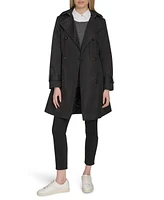 Cole Haan Signature Women's 36 1/2” D/B Trench Coat With Removable Hood