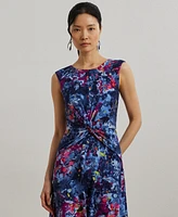Lauren Ralph Women's Print Twist-Front Jersey Dress