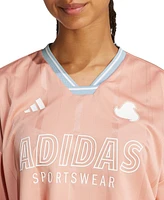 adidas Women's Tiro Cut 3-Strippes Oversized Mesh T-Shirt