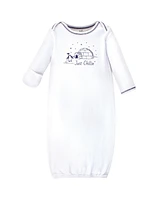 Touched by Nature Baby Boys Organic Cotton Long-Sleeve Gowns 3pk, Arctic, Preemie