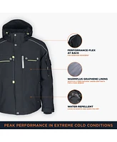 RefrigiWear Big & Tall Extreme Hooded Jacket Heavy-Duty Winter Coat, Insulated Cold-Weather Outerwear