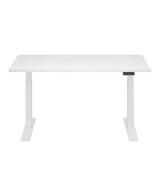 Flexispot E7-commercial 55 W Electric Adjustable Standing Desk, Rectangular Chipboard Top & Base, All White