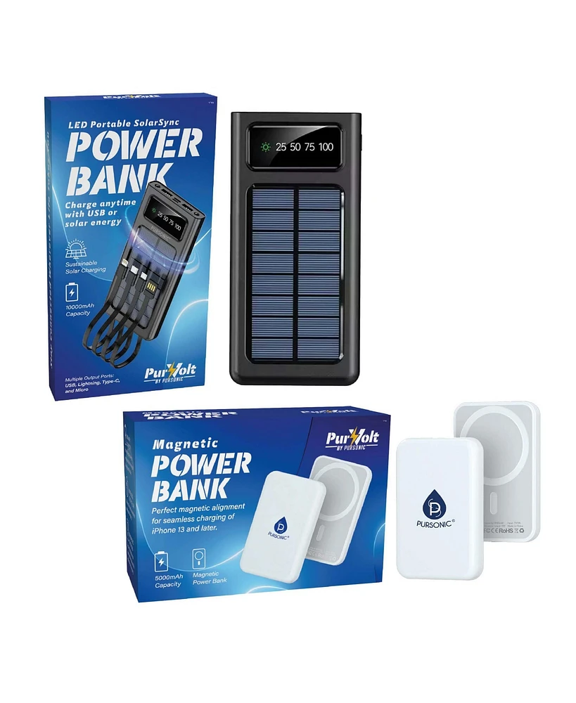 Pursonic Power-on-the-Go Travel Bundle: Stay Charged Anywhere, Anytime!