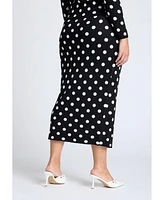 Eloquii Plus Polka Dot Sweater Midi Skirt