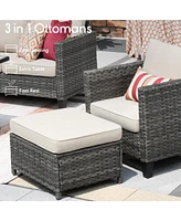 Xizzi 5 Piece Patio Furniture, Outdoor Furniture Sets, Modern Wicker Sectional and 2 Pillows, All Weather Garden Sofa, Backyard,