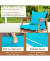 Gymax 4 Piece Patio Conversation Set Outdoor Furniture Set w/ Cushions