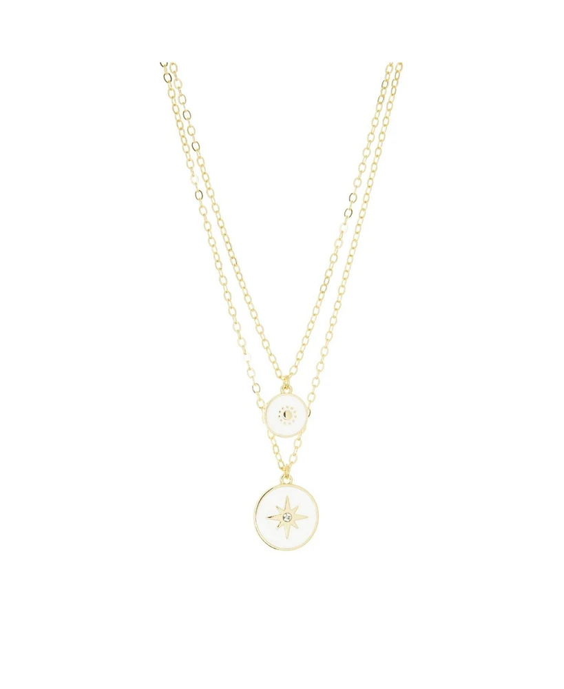 Layered Enamel Charm Necklace