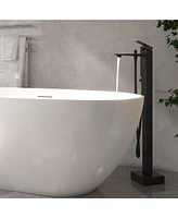 Freestanding Floor Mounted Bathtub Faucet with Hand Shower - Modern Design, Anti-Scald, and Easy Installation