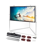 Pyle Outdoor Projector Screen – 72" Portable Viewing Display with Frame Stand, Hd 16:9 Display