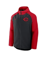 Nike Men's Black/Red Cincinnati Reds Authentic Collection Raglan Performance Full-Zip Jacket