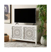 Raelie 2 Shelf 2 Door Media Stand
