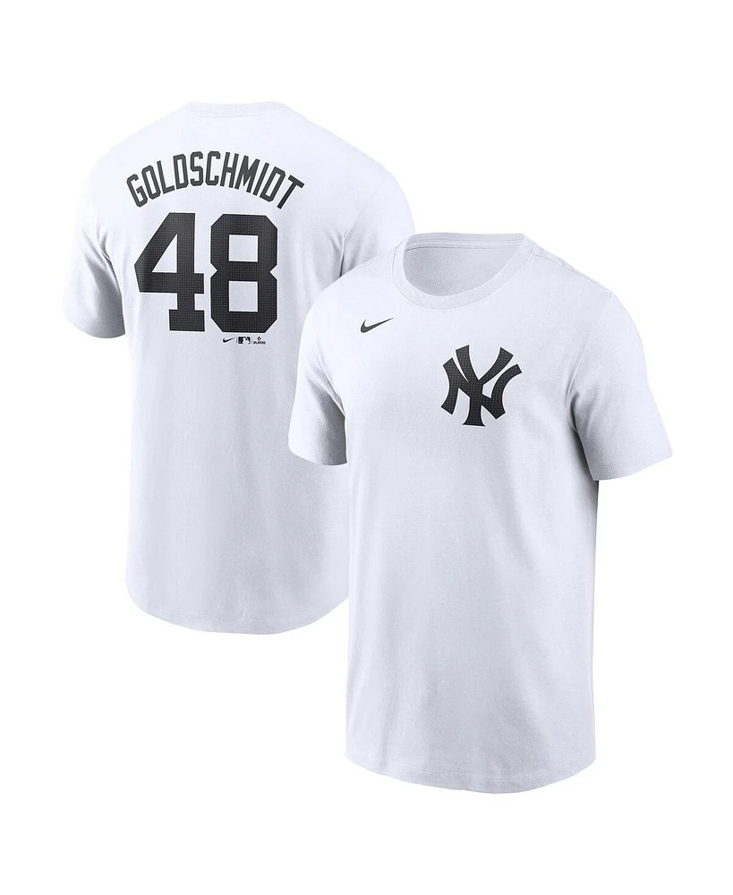 Nike Men's Paul Goldschmidt White New York Yankees Fuse Name Number T-Shirt