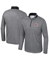 Colosseum Men's Black Ohio State Buckeyes Striped Quarter-Zip Sweatshirt