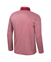 Colosseum Men's Crimson Indiana Hoosiers Striped Quarter-Zip Sweatshirt