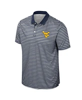 Colosseum Men's Navy West Virginia Mountaineers Striped Polo Shirt