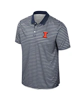 Colosseum Men's Navy Illinois Fighting Illini Striped Polo Shirt