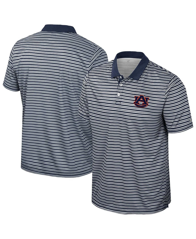 Colosseum Men's Navy Auburn Tigers Striped Polo Shirt